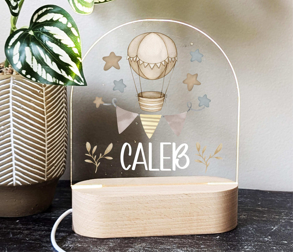Personalized Hot Air Balloon Baby Gifts Custom Name LED Light