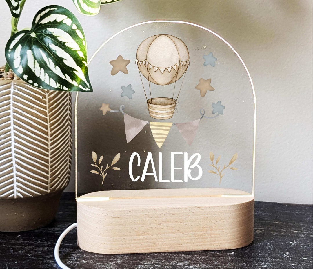 Personalized Hot Air Balloon Baby Gifts Custom Name LED Light