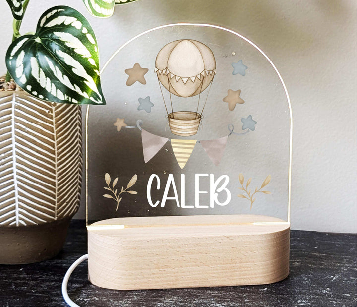 Personalized Hot Air Balloon Baby Gifts Custom Name LED Light