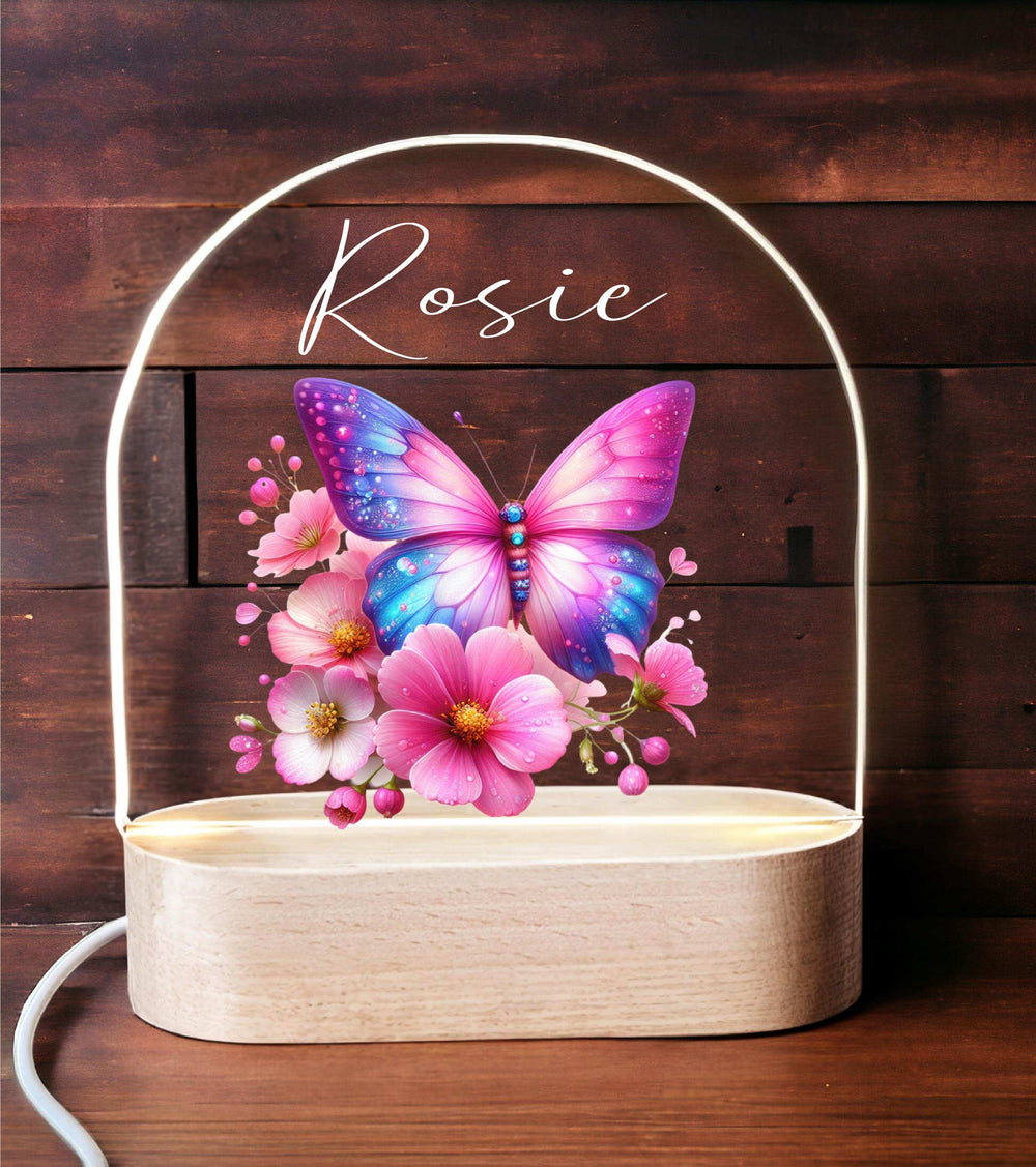 Personalized Butterfly Baby Girl Room Decor Custom Name LED Light