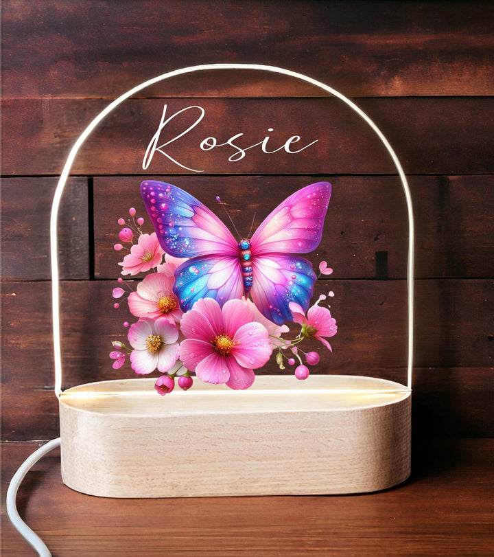 Personalized Butterfly Baby Girl Room Decor Custom Name LED Light