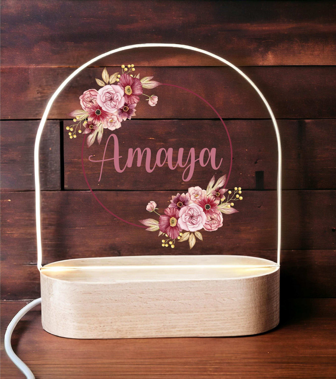 Birthday Gift Kids Custom Lights Floral Baby Night Light