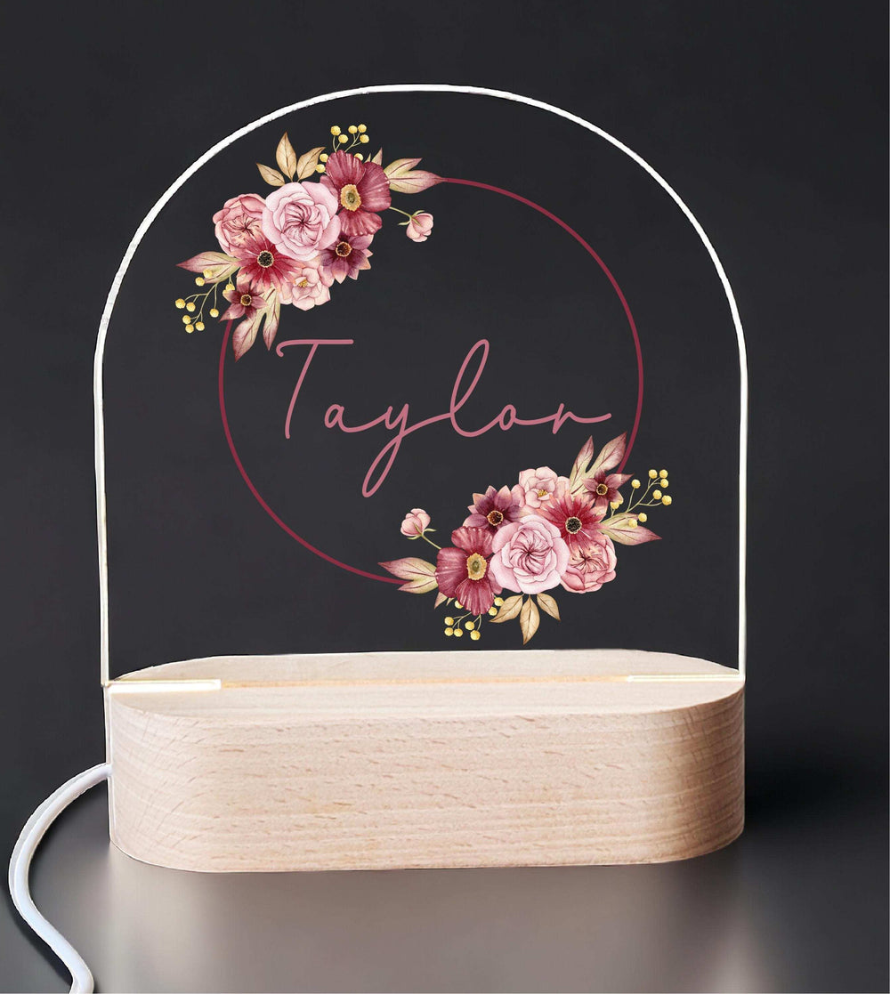 Birthday Gift Kids Custom Lights Floral Baby Night Light