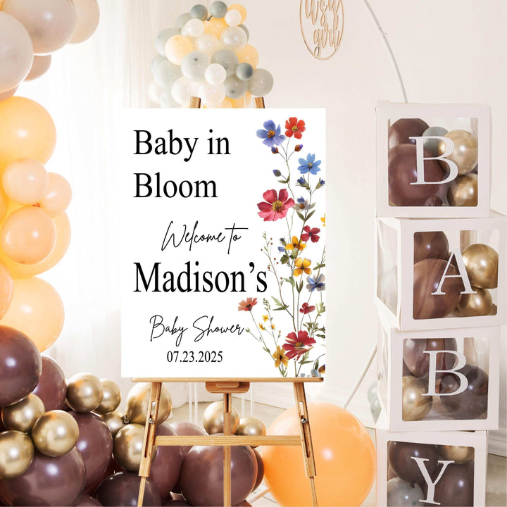 Baby Shower Sign Wildflower Welcome Sign Acrylic Girl Decor