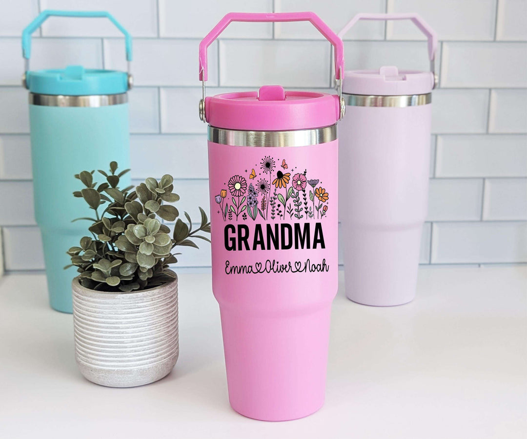 Personalized Gift Nana Floral Tumbler for Mom Grandma