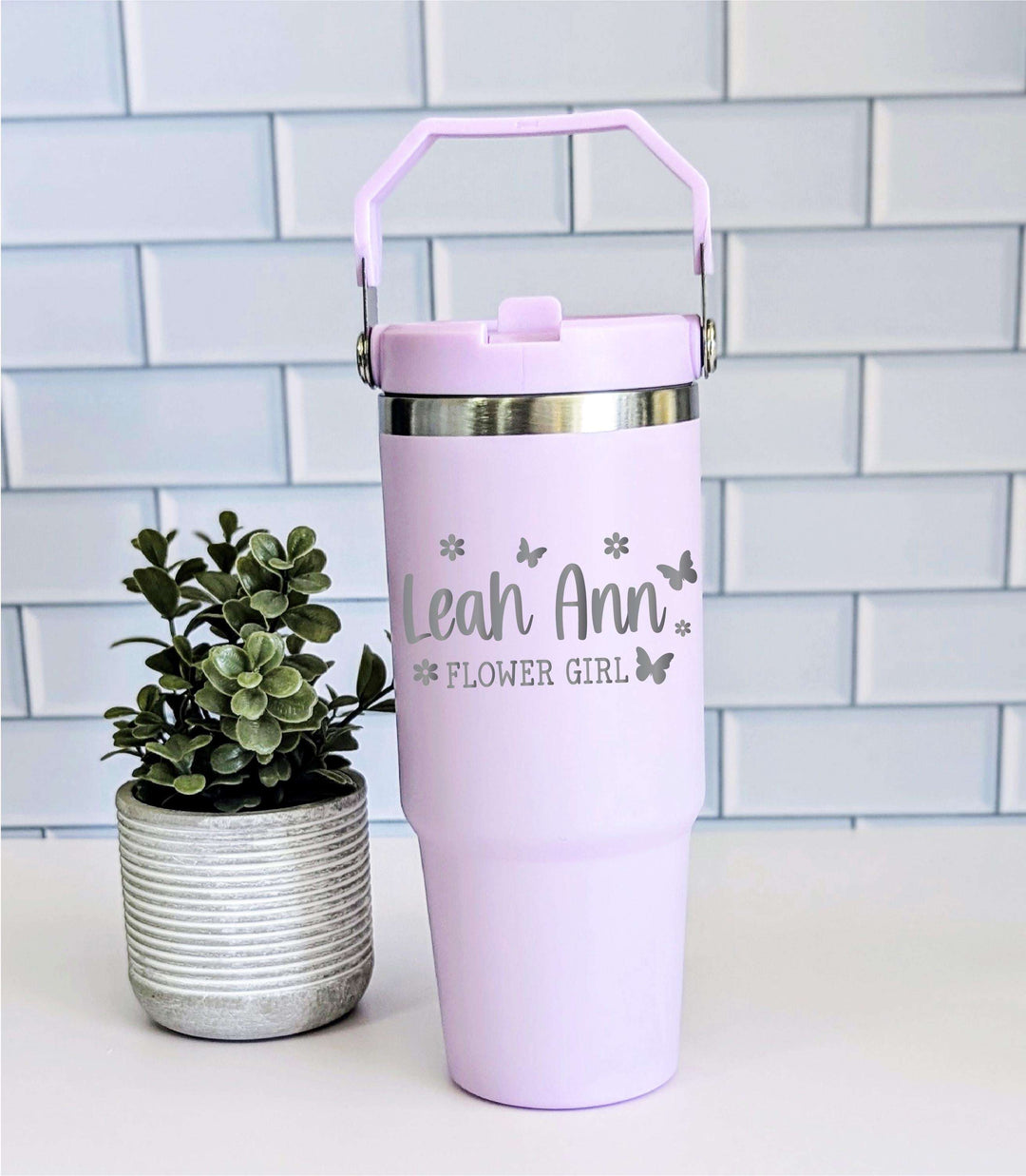 Flower Girl Name Cup Gift for Kids Custom Tumbler Engraved