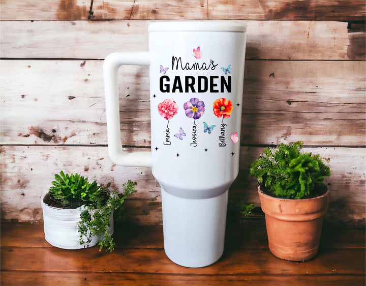 Birth Flower Gift For Mom Cup With Kids Name Custom