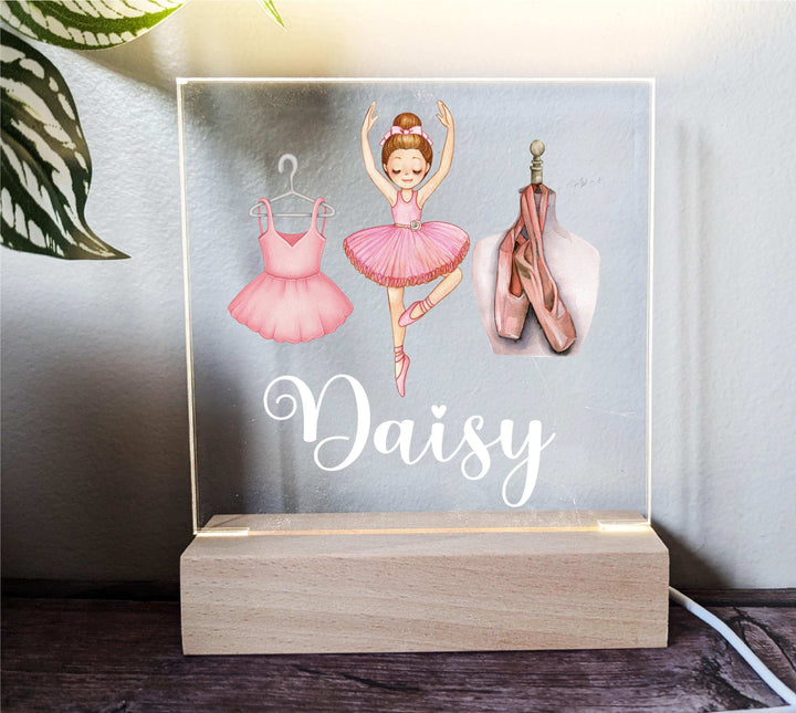 Personalized Ballerina Kids Room Decor Custom Name Light