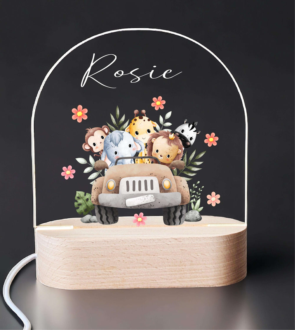 Custom Animal Safari Kids Room Light Decor Birthday Gift