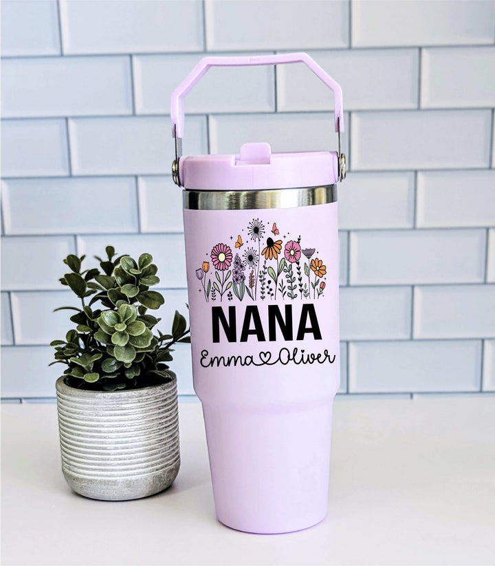 Personalized Gift Nana Floral Tumbler for Mom Grandma