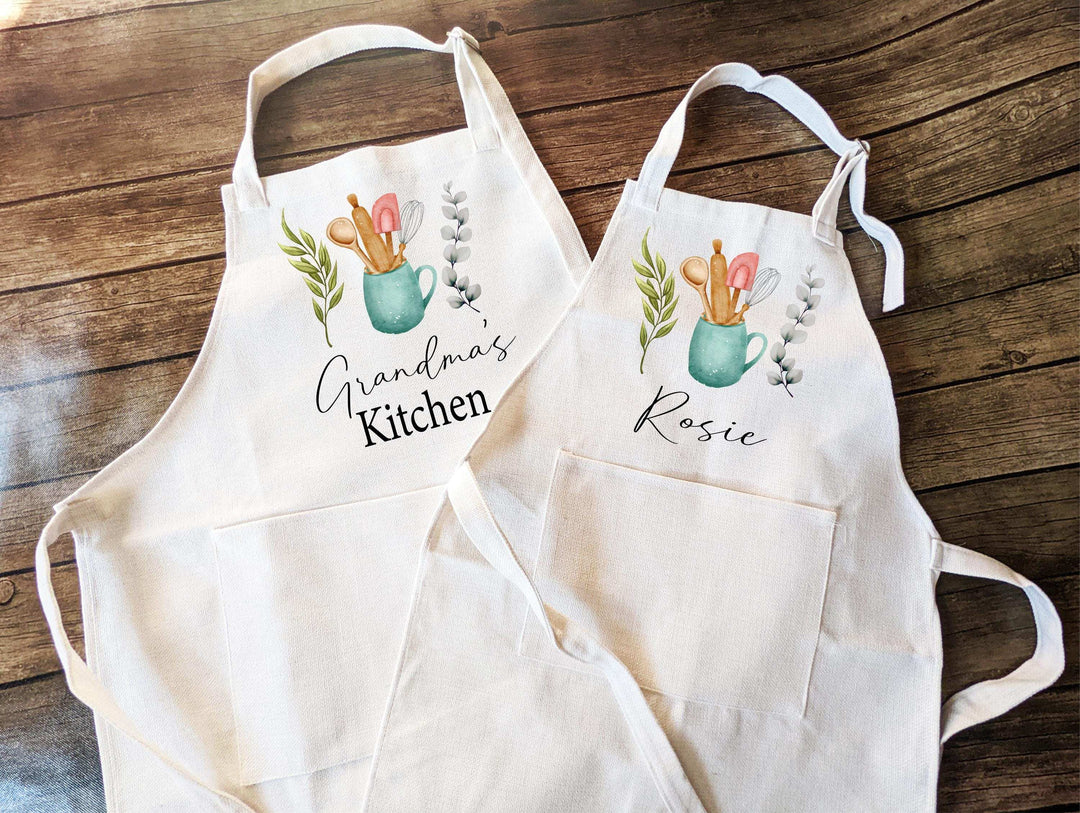 Kitchen Linen Apron Mom Gift from Daughter Personalized Apron
