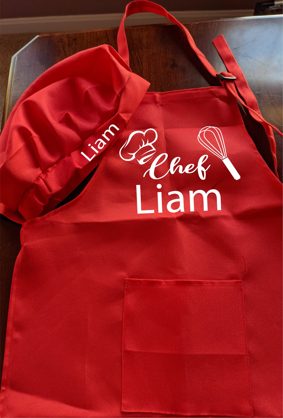 Personalized&nbsp;Apron gift for kids, Custom text kids Apron with chef hat