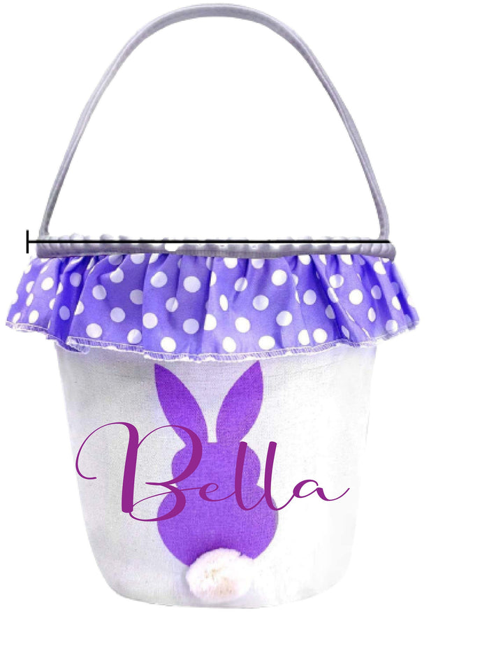 Kids Easter Basket With Ruffles Girls And Boys Name