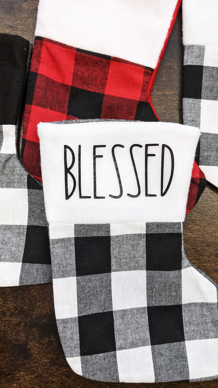 Personalized Christmas Stockings With Name Mini Plaid Stockings
