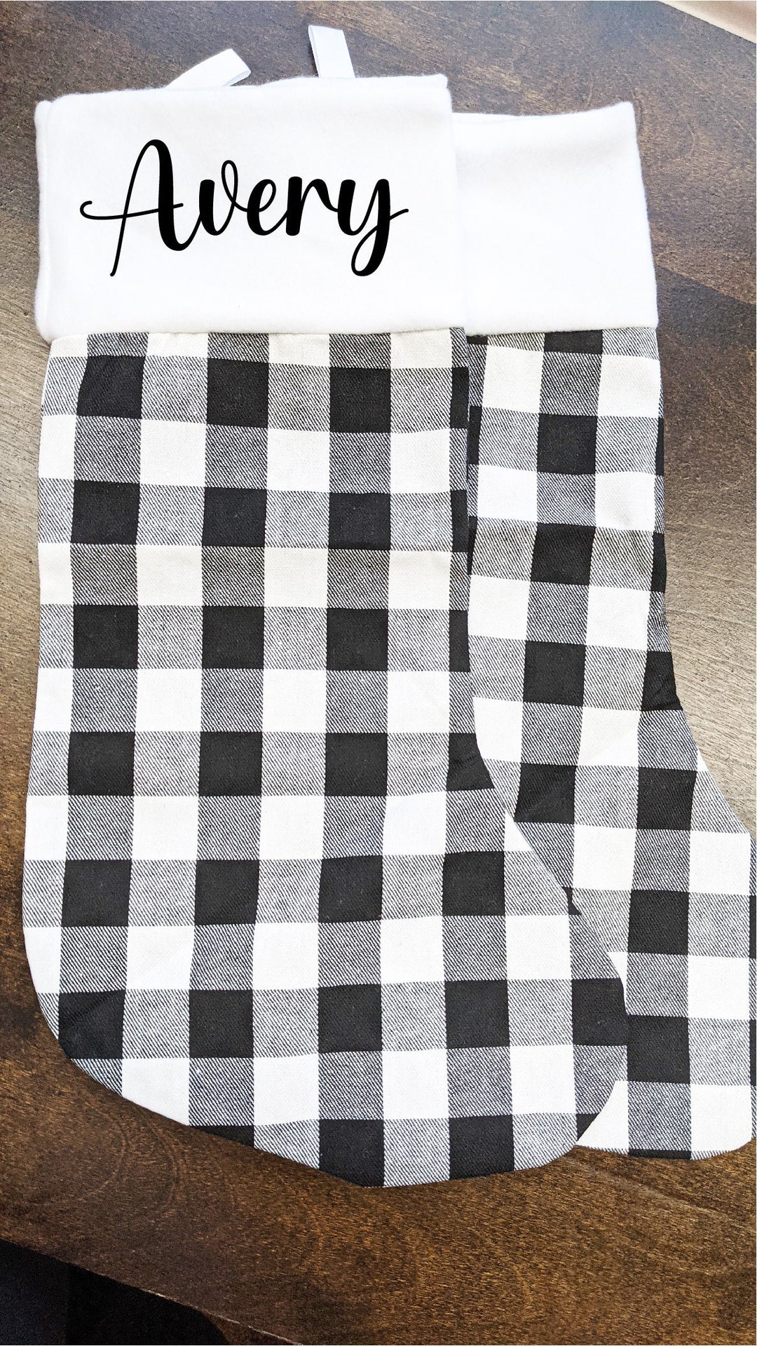 Personalized Buffalo Plaid Christmas Stockings with Name
