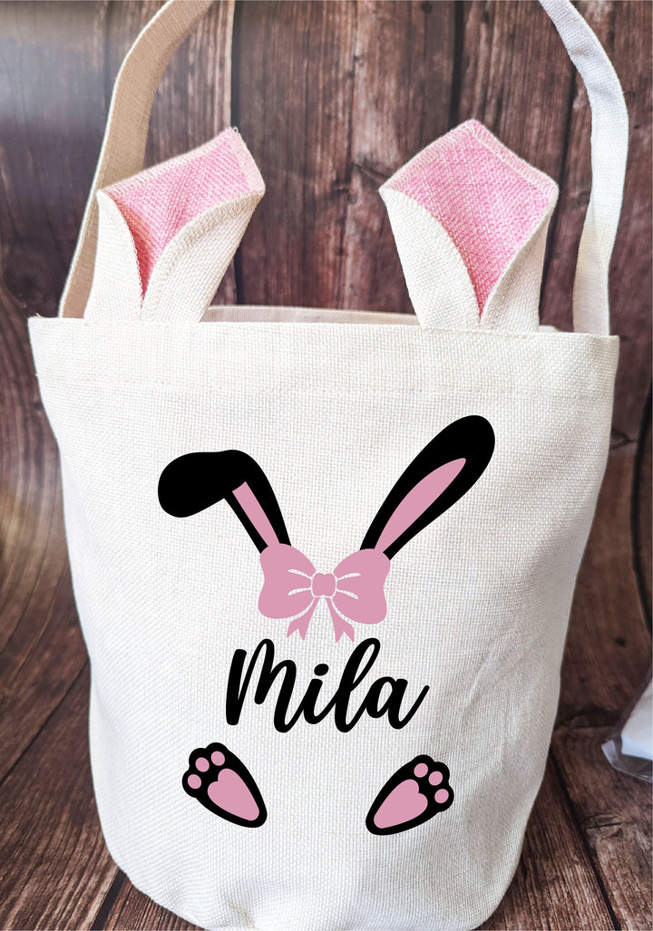Easter Basket Personalized for Kids Custom Bunny Ear Bags