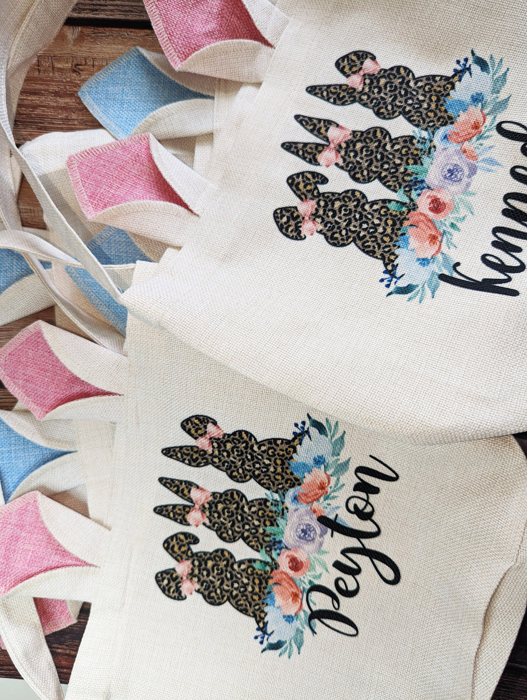 Personalized Kids Easter Basket Bunny Egg Hunt Bag