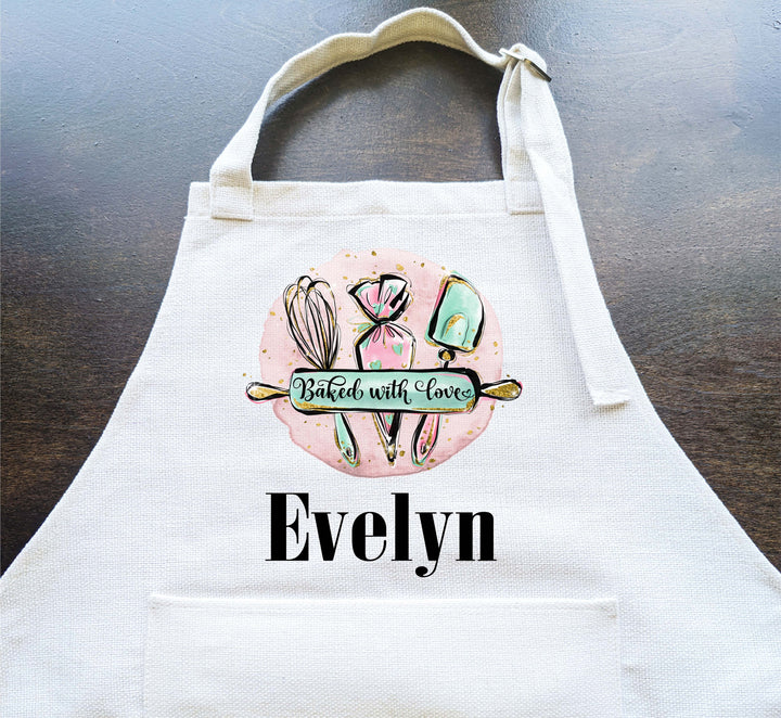 Personalized Kids Baking Apron Custom Kids Name Gift