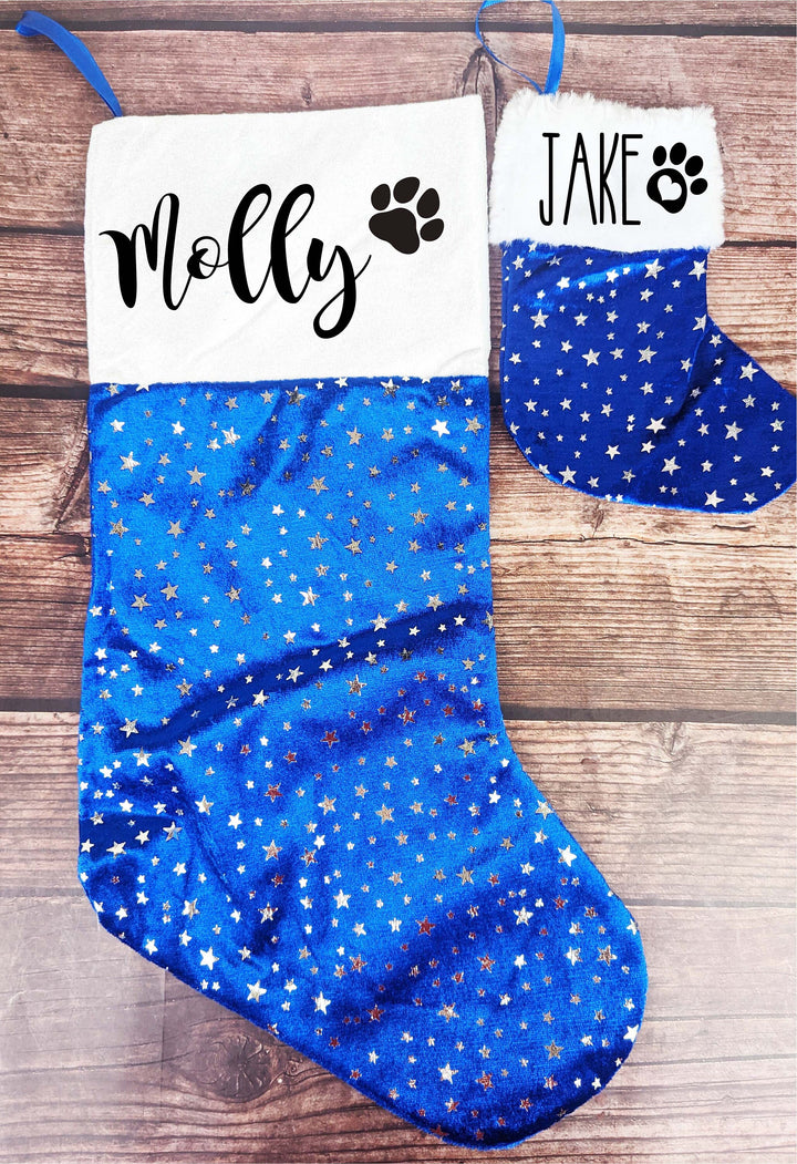 Personalized Dog Christmas Stockings with Paw Bone Mini Pet Stockings