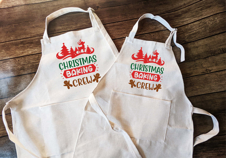 Christmas Baking crew aprons&nbsp;Adult and kids Mommy daughter matching baking apron | Mom Son Matching apron set&nbsp;Family matching apron set