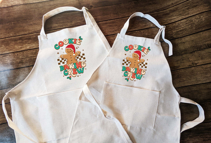 Cookie Baking Crew Christmas Aprons Adult And Kids Set