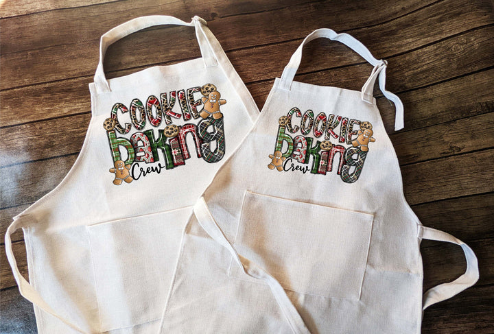 Holiday baking Aprons Christmas Aprons Holiday baking crew Apron Holiday matching aprons Family baking crew apron Cookie baking crew apron