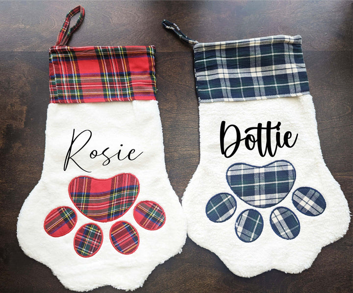 Personalized dog Christmas Stockings with paw|&nbsp;Dog Christmas stockings | Cat stockings |&nbsp;Custom Large pet paw shaped Holiday stockings