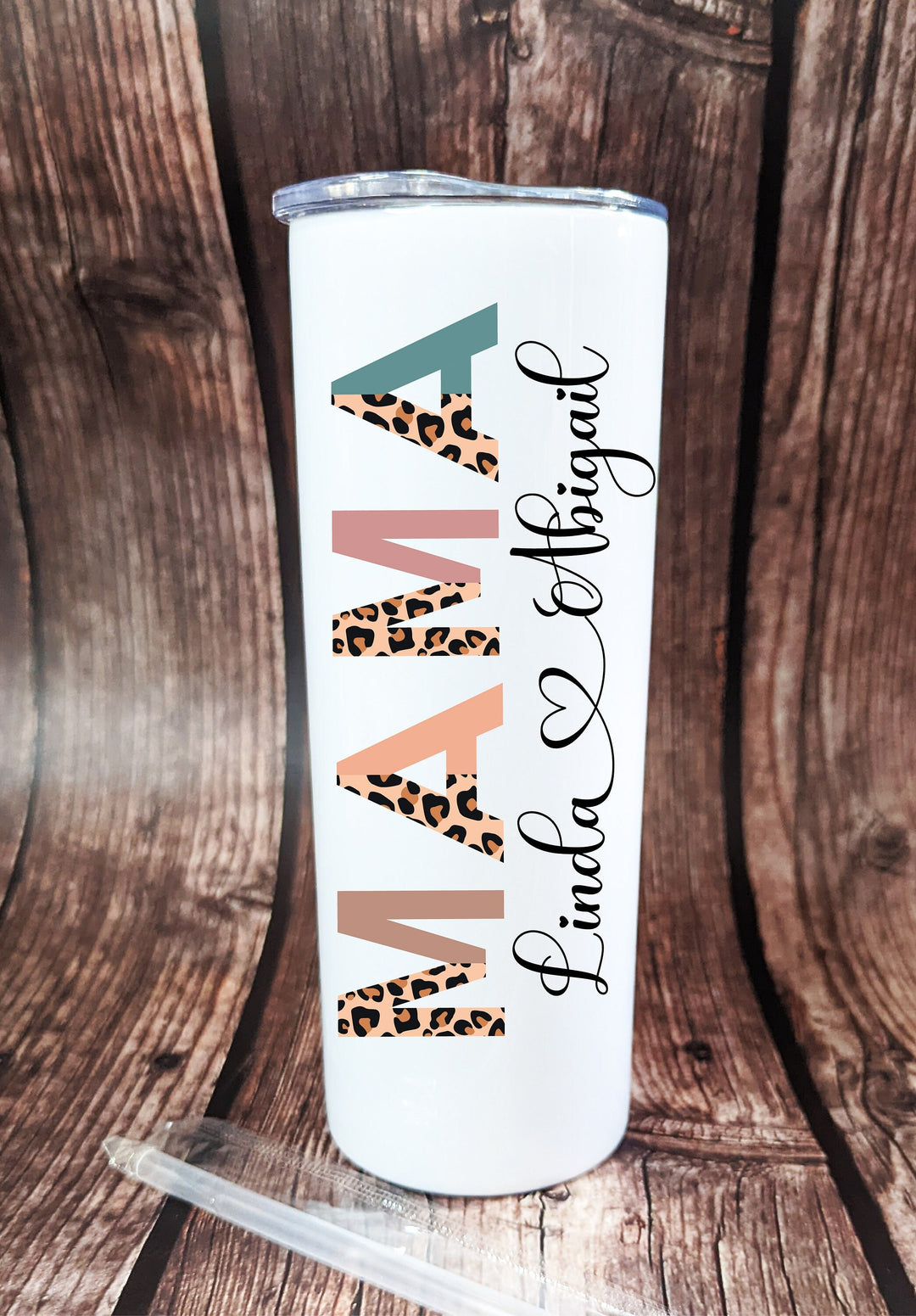Mothers day gift Personalized half Leopard boho MAMA skinny tumbler with kids name Custom Mama Kids name tumbler&nbsp;Custom Tall 20oz tumbler