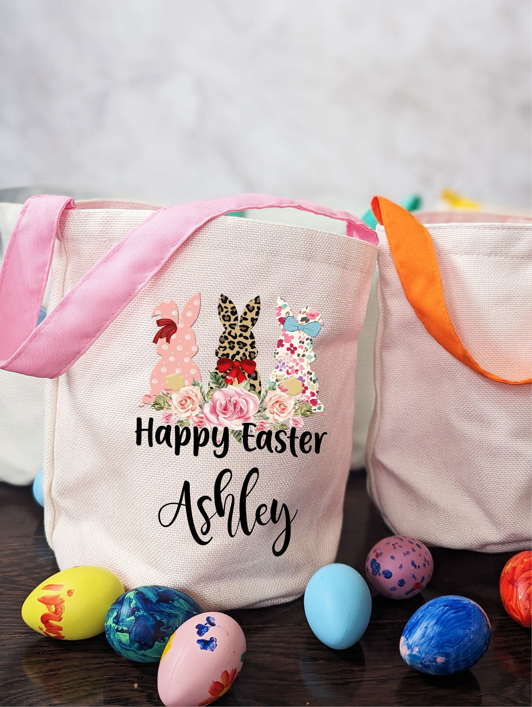 Personalized Easter basket for kids | Easter bag for girls | Easter Basket for boys | Custom Name Easter basket for egg hunt | First Easter