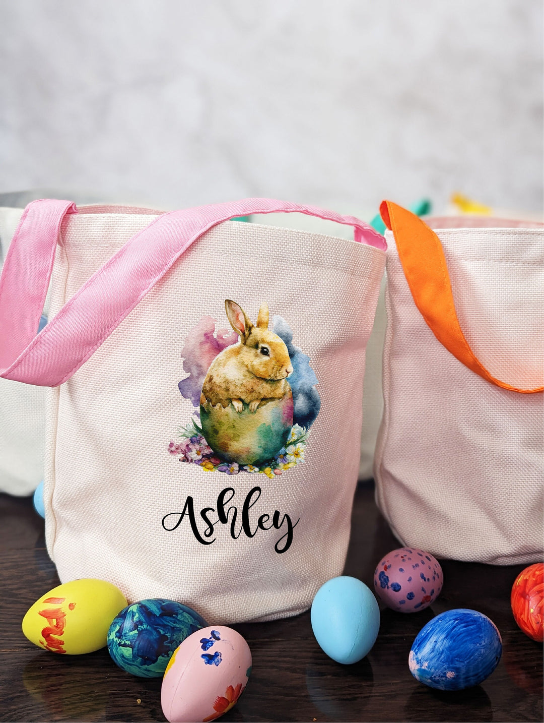 Personalized Easter Basket Egg Hunt Bag for Kids
