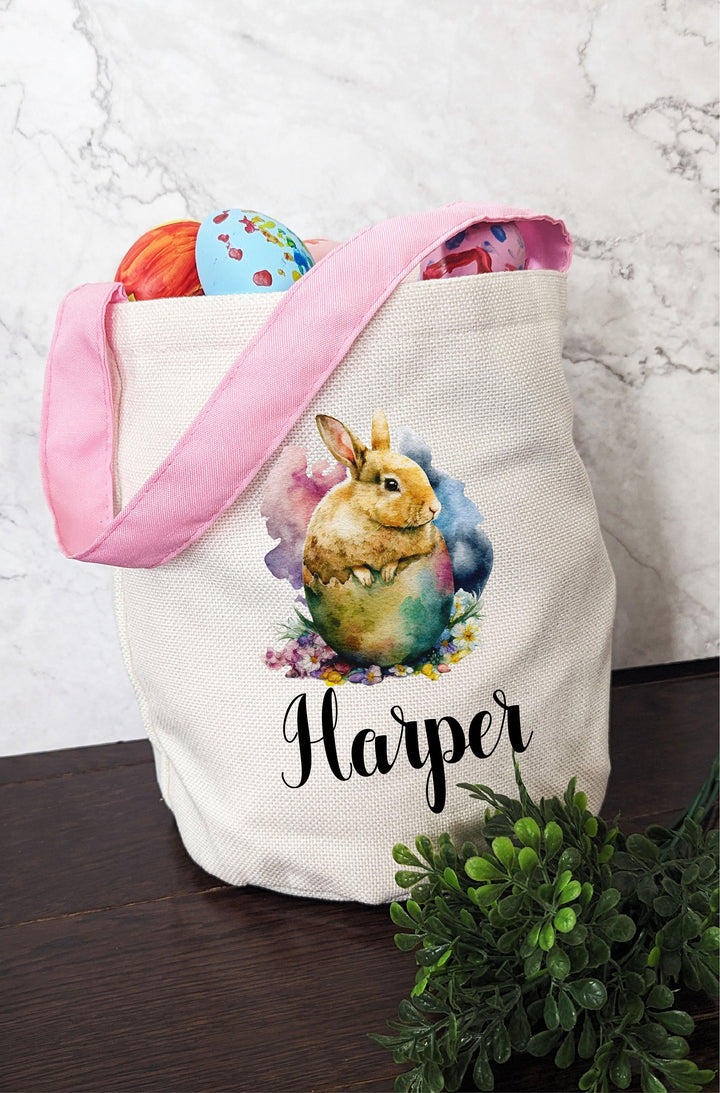 Personalized Easter Basket Egg Hunt Bag for Kids