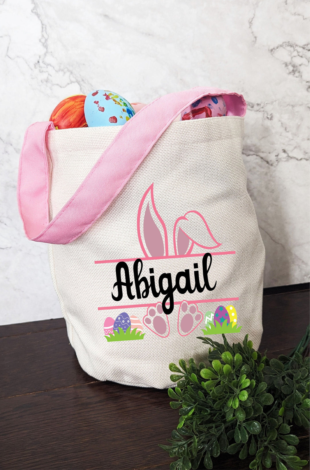 Baby's First Easter Basket for Kids Custom Name Bag