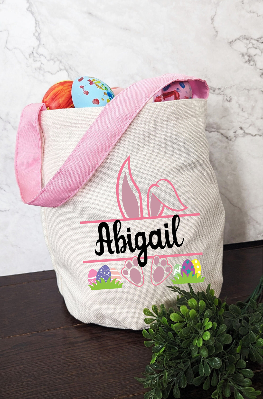 Baby's First Easter Basket for Kids Custom Name Bag