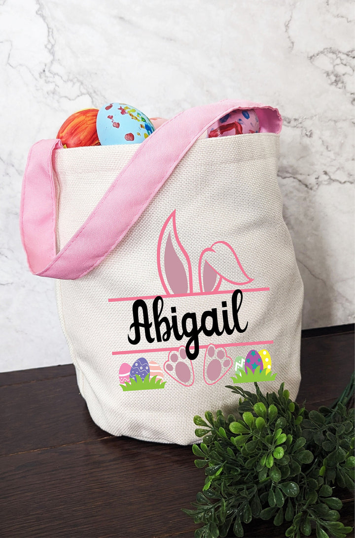 Baby's First Easter Basket for Kids Custom Name Bag