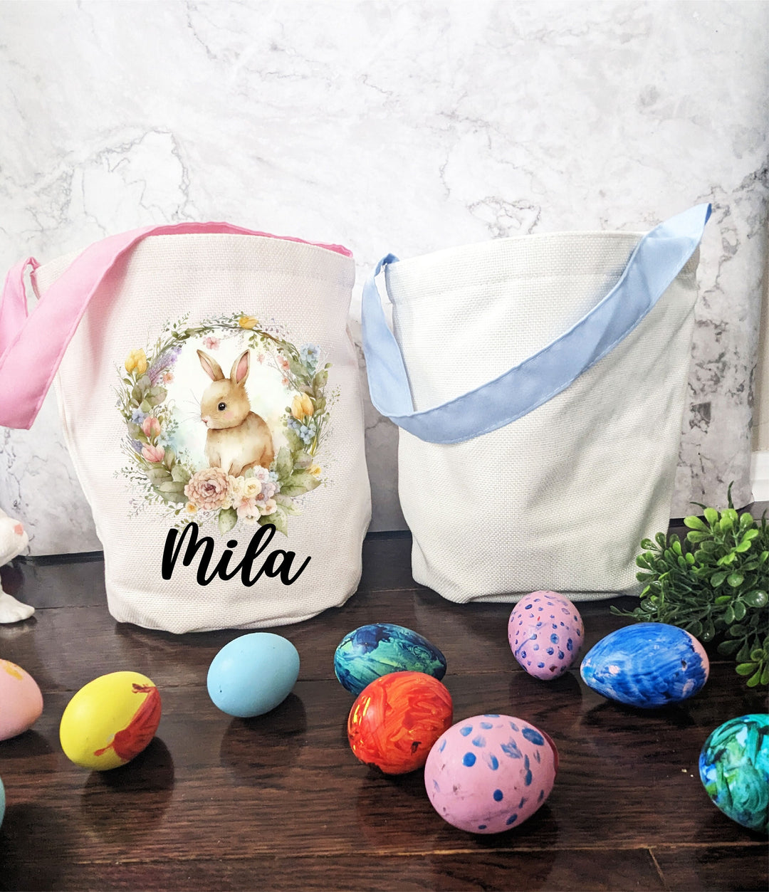 Personalized Easter basket kids | Easter bag for girls | Easter Basket for boys | Custom Name Easter basket for egg hunt | Baby First Easter