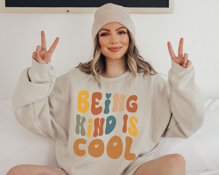 Being kind is cool sweatshirt , Kindness sweatshirt ,Kind sweat shirt gift ,Teacher sweat shirt ,Retro being kind sweatshirt ,Gift for mom