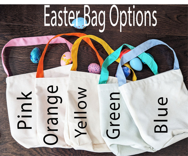 Personalized Easter Basket Kids Custom Name Egg Hunt Bag