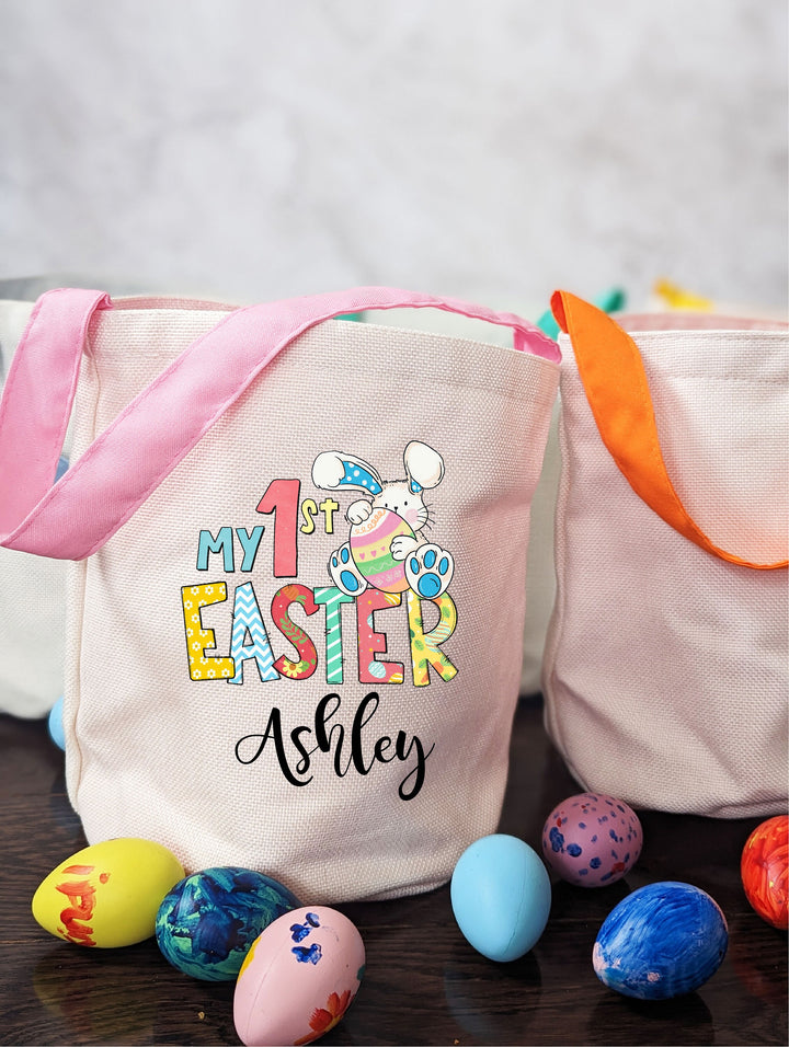 Baby's First Easter Basket For Kids Custom Name Easter Bag