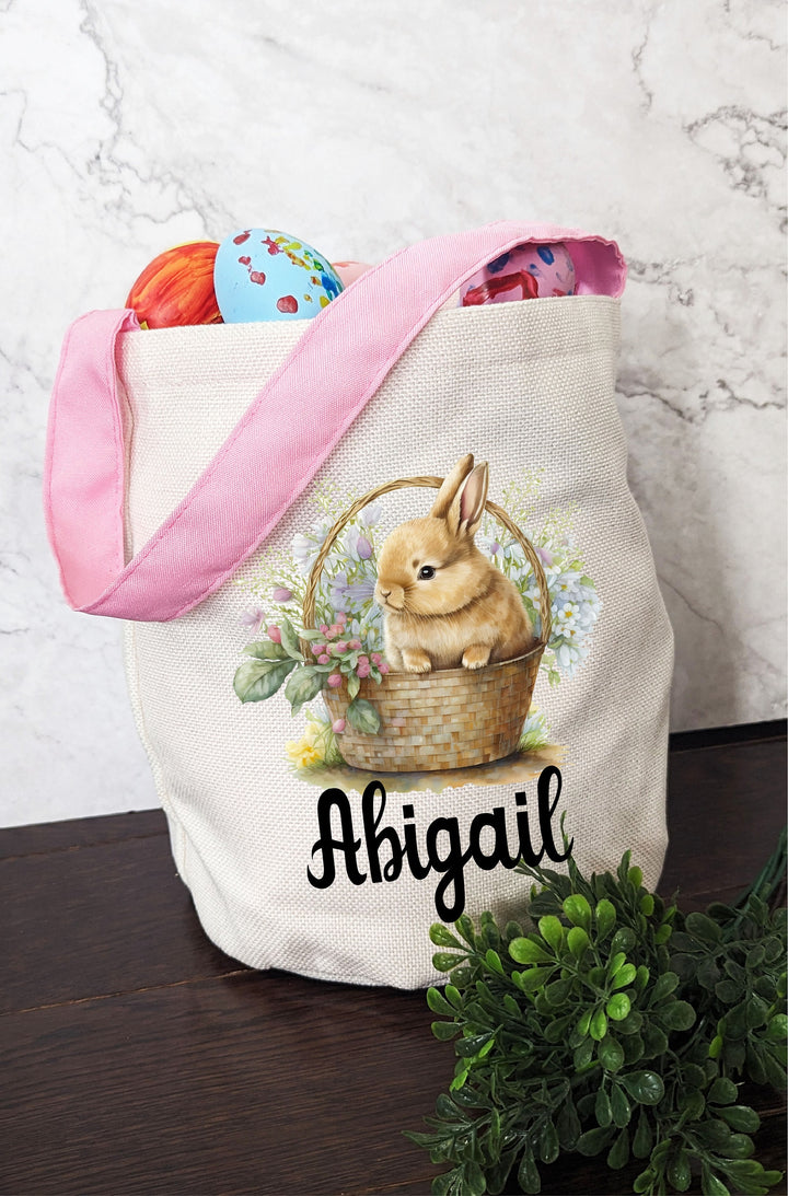 Personalized Easter basket kids | Easter bag for girls | Easter Basket for boys | Custom Name Easter basket for egg hunt | Baby First Easter