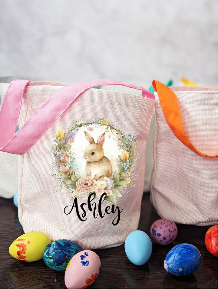 Personalized Easter basket kids | Easter bag for girls | Easter Basket for boys | Custom Name Easter basket for egg hunt | Baby First Easter