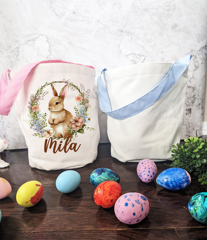 Personalized Easter basket kids | Easter bag for girls | Easter Basket for boys | Custom Name Easter basket for egg hunt | Baby First Easter