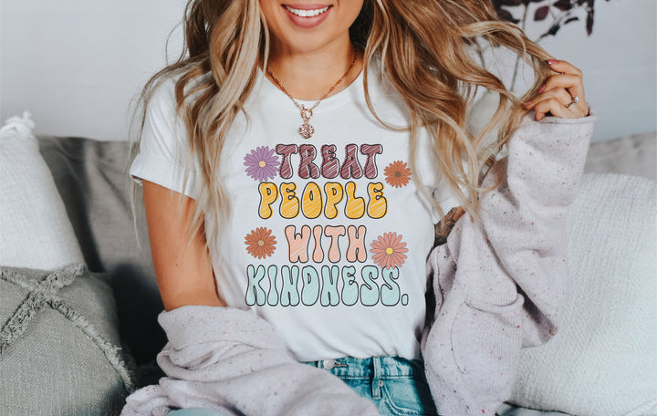 Treat People with&nbsp;kindness shirt ,Retro kindness shirt, Positivity shirt , Kindness shirt gift ,Gift for Her, Teacher kindness shirt