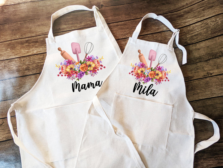 Personalized aprons&nbsp;Adult kids with pockets Custom cooking baking apron&nbsp;Kids Birthday gift aprons Grandma birthday gift kitchen gift wife