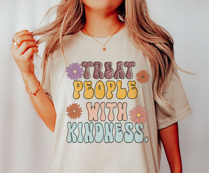 Treat People with&nbsp;kindness shirt ,Retro kindness shirt, Positivity shirt , Kindness shirt gift ,Gift for Her, Teacher kindness shirt