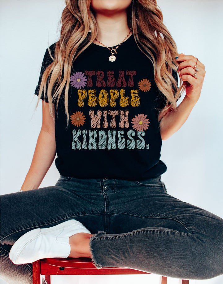 Treat People with&nbsp;kindness shirt ,Retro kindness shirt, Positivity shirt , Kindness shirt gift ,Gift for Her, Teacher kindness shirt