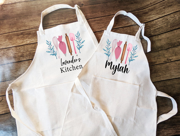 Personalized Apron for Women and Kids Custom Apron with Pockets