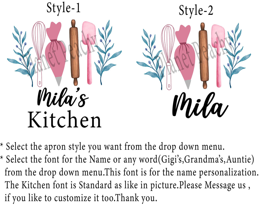 Personalized Apron for Women and Kids - Custom Apron with Pockets - Ideal Birthday Gift for Baking and Cooking