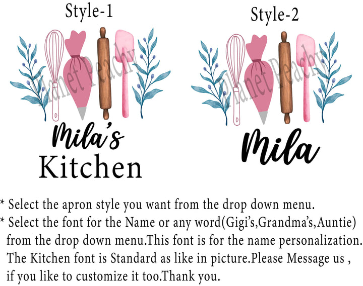 Personalized Apron for Women and Kids Custom Apron with Pockets