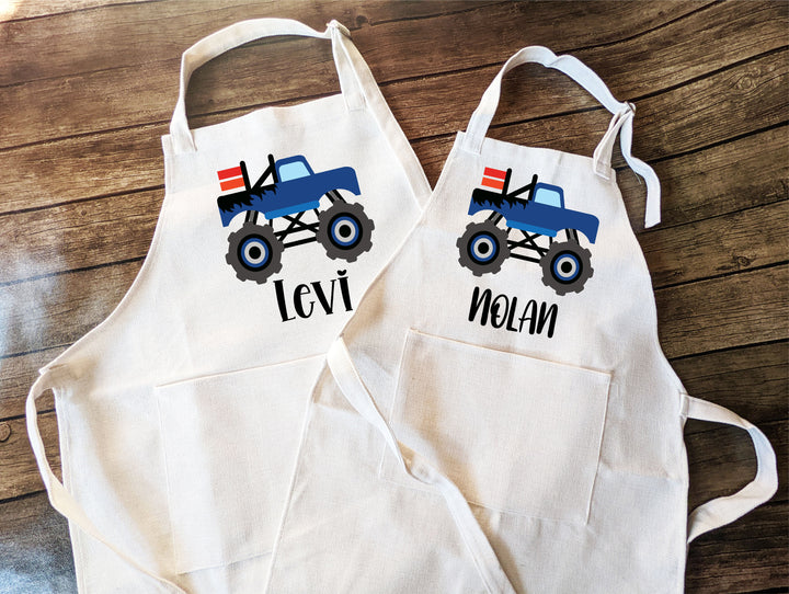 Personalized Boy Kids Apron With Pocket Custom Name Gift