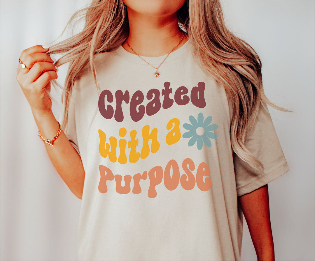 Retro created with a purpose shirt ,Shirt gift for her ,Christian mama shirts ,Mama shirts, Mothers day gift shirt , Religious mama shirt